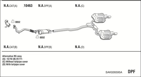 Fonos SAK026595A - Система випуску ОГ autocars.com.ua