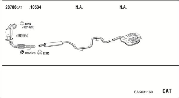 Fonos SAK031160 - Система випуску ОГ autocars.com.ua
