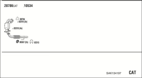 Fonos SAK134197 - Система випуску ОГ autocars.com.ua
