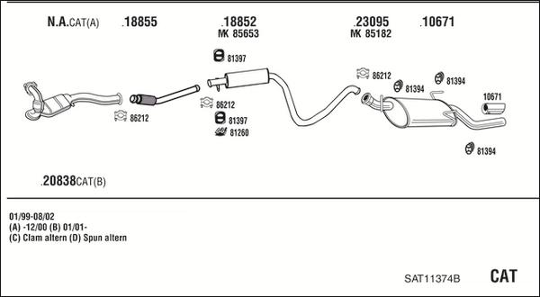 Fonos SAT11374B - Система випуску ОГ autocars.com.ua