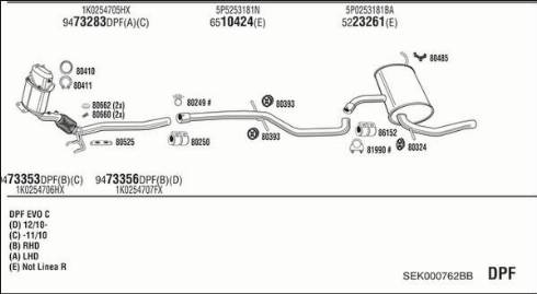 Fonos SEK000762BB - Система випуску ОГ autocars.com.ua