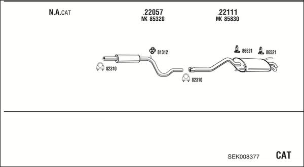 Fonos SEK008377 - Система випуску ОГ autocars.com.ua