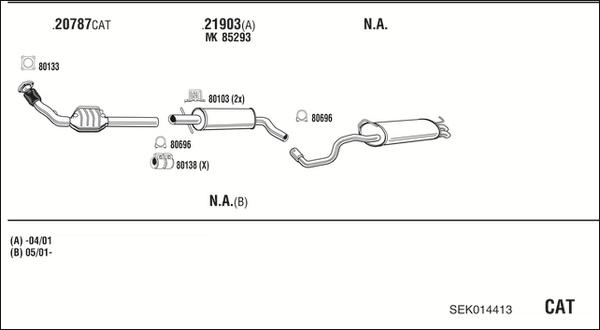 Fonos SEK014413 - Система випуску ОГ autocars.com.ua