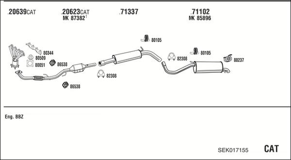 Fonos SEK017155 - Система випуску ОГ autocars.com.ua