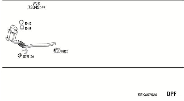 Fonos SEK057526 - Система випуску ОГ autocars.com.ua
