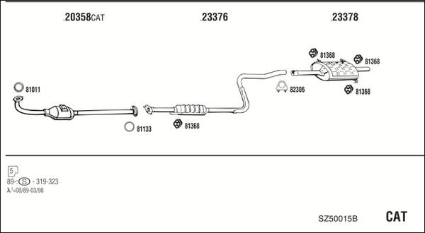 Fonos SZ50015B - Система випуску ОГ autocars.com.ua