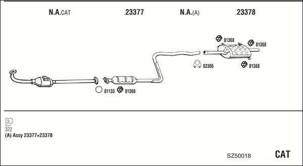 Fonos SZ50018 - Система випуску ОГ autocars.com.ua