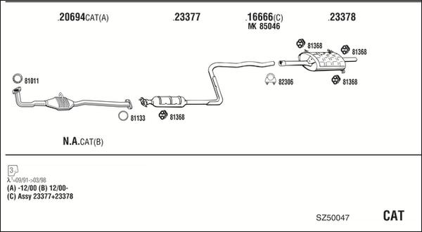 Fonos SZ50047 - Система випуску ОГ autocars.com.ua