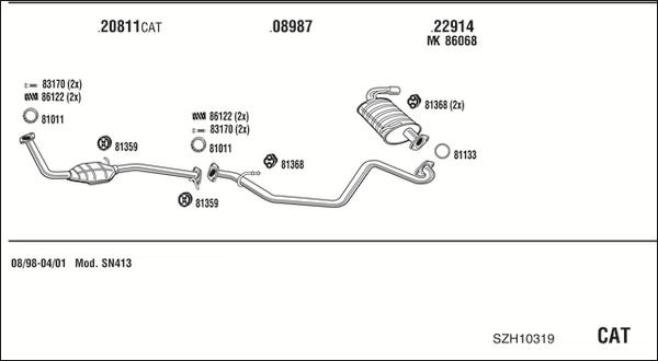 Fonos SZH10319 - Система випуску ОГ autocars.com.ua