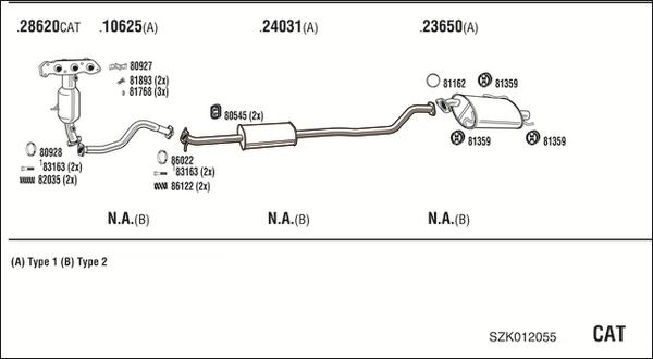 Fonos SZK012055 - Система випуску ОГ autocars.com.ua