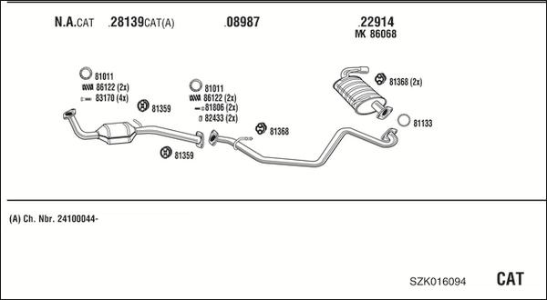 Fonos SZK016094 - Система випуску ОГ autocars.com.ua