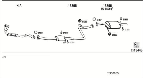 Fonos TO50865 - Система випуску ОГ autocars.com.ua