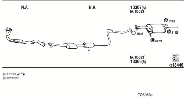 Fonos TO50884 - Система випуску ОГ autocars.com.ua