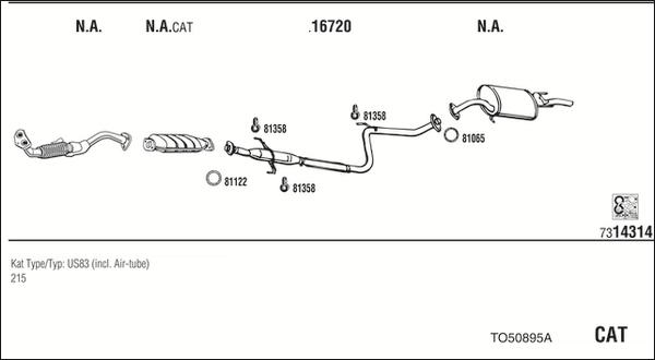Fonos TO50895A - Система випуску ОГ autocars.com.ua