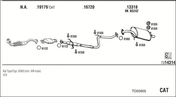 Fonos TO50905 - Система випуску ОГ autocars.com.ua