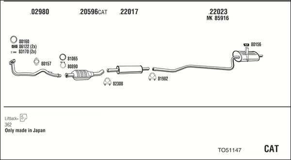 Fonos TO51147 - Система випуску ОГ autocars.com.ua