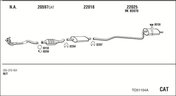 Fonos TO51154A - Система випуску ОГ autocars.com.ua