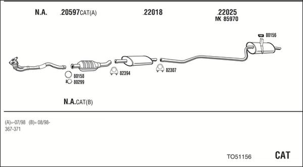 Fonos TO51156 - Система випуску ОГ autocars.com.ua