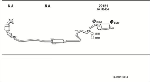 Fonos TOK016364 - Система випуску ОГ autocars.com.ua