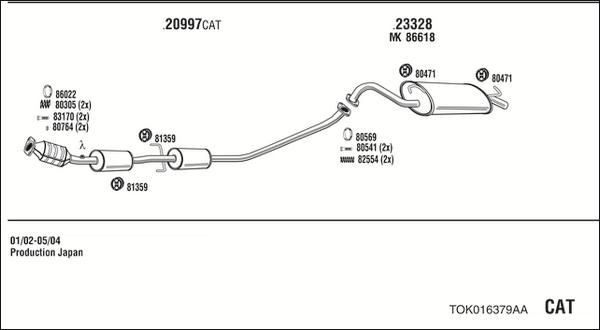 Fonos TOK016379AA - Система випуску ОГ autocars.com.ua