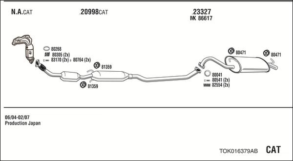 Fonos TOK016379AB - Система випуску ОГ autocars.com.ua