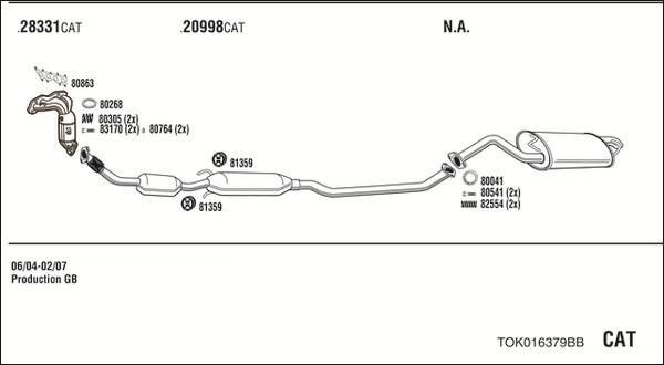 Fonos TOK016379BB - Система випуску ОГ autocars.com.ua