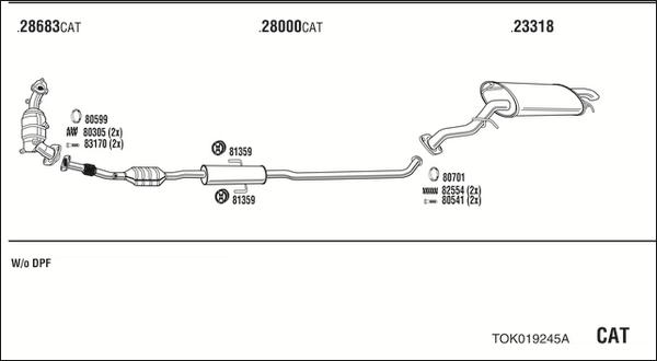 Fonos TOK019245A - Система випуску ОГ autocars.com.ua