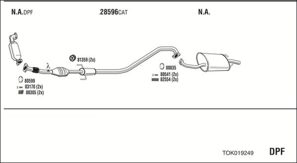 Fonos TOK019249 - Система випуску ОГ autocars.com.ua