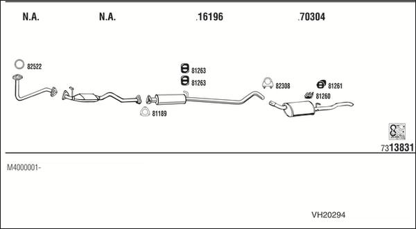 Fonos VH20294 - Система випуску ОГ autocars.com.ua