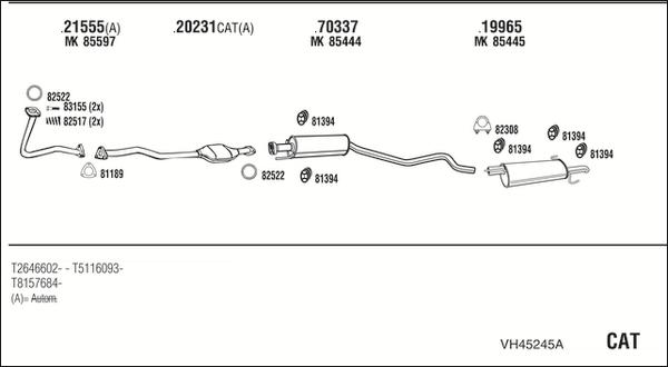Fonos VH45245A - Система випуску ОГ autocars.com.ua