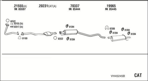 Fonos VH45245B - Система випуску ОГ autocars.com.ua