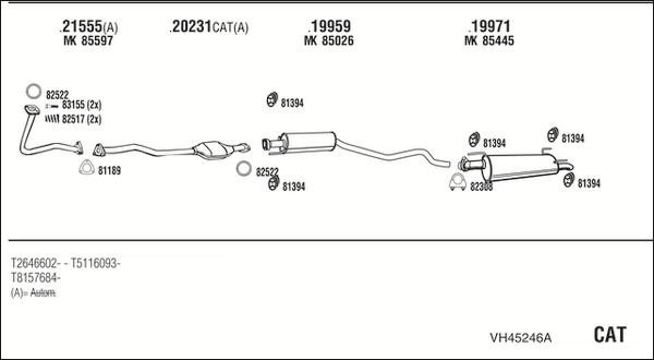 Fonos VH45246A - Система випуску ОГ autocars.com.ua