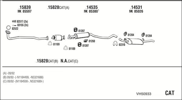 Fonos VH50933 - Система випуску ОГ autocars.com.ua