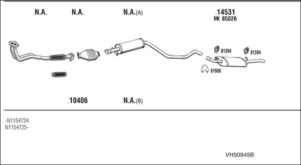Fonos VH50945B - Система випуску ОГ autocars.com.ua