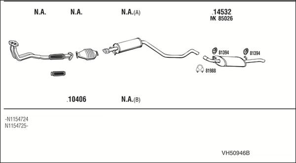 Fonos VH50946B - Система випуску ОГ autocars.com.ua
