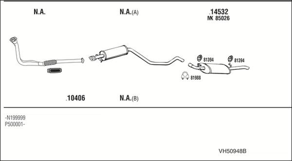 Fonos VH50948B - Система випуску ОГ autocars.com.ua