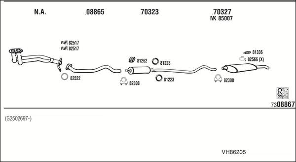 Fonos VH86205 - Система випуску ОГ autocars.com.ua