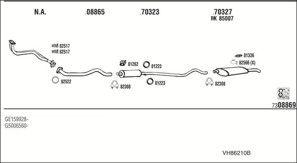 Fonos VH86210B - Система випуску ОГ autocars.com.ua