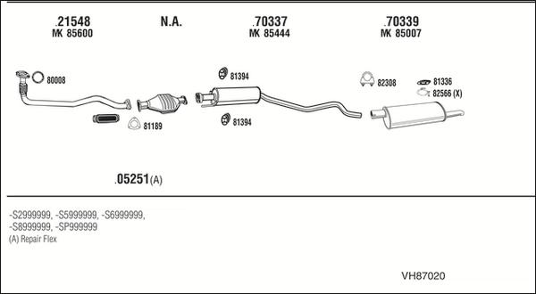 Fonos VH87020 - Система випуску ОГ autocars.com.ua