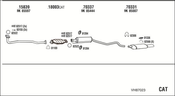 Fonos VH87023 - Система випуску ОГ autocars.com.ua