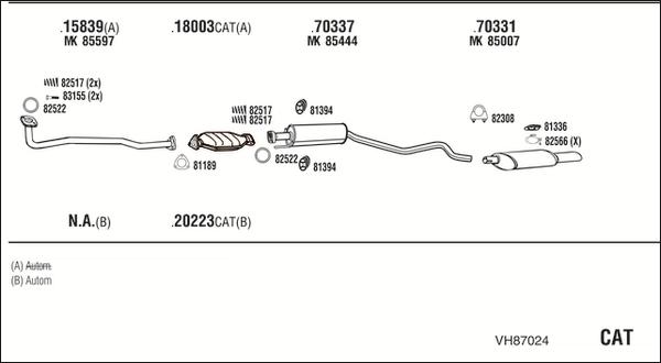 Fonos VH87024 - Система випуску ОГ autocars.com.ua