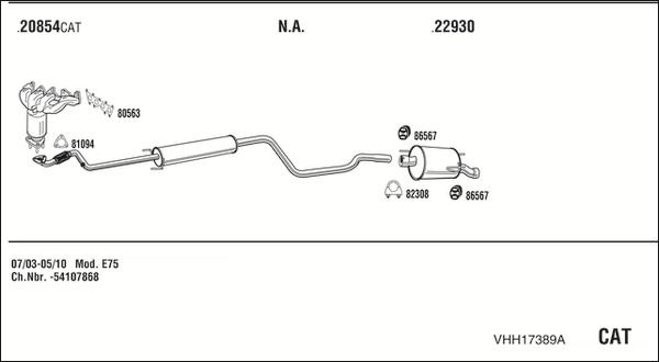 Fonos VHH17389A - Система випуску ОГ autocars.com.ua