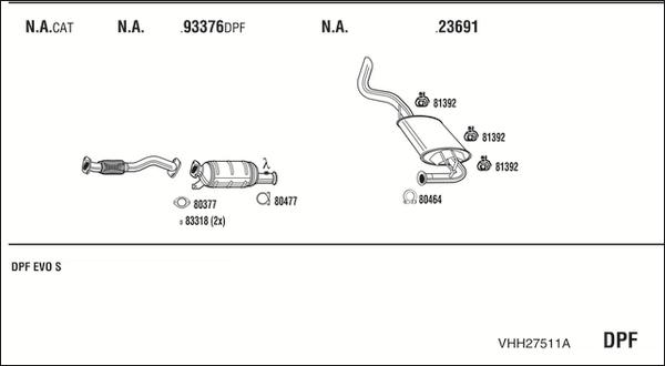 Fonos VHH27511A - Система випуску ОГ autocars.com.ua