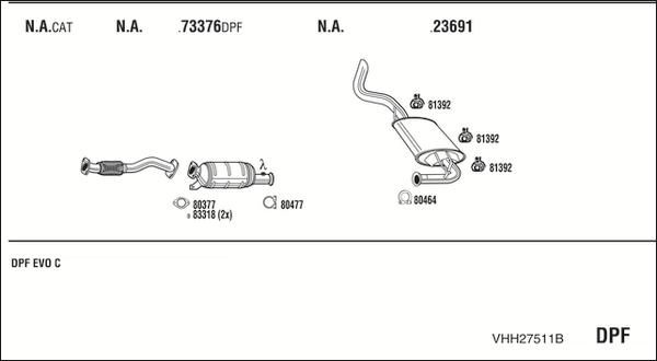 Fonos VHH27511B - Система випуску ОГ autocars.com.ua