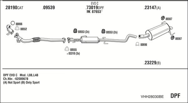 Fonos VHH28030BE - Система випуску ОГ autocars.com.ua