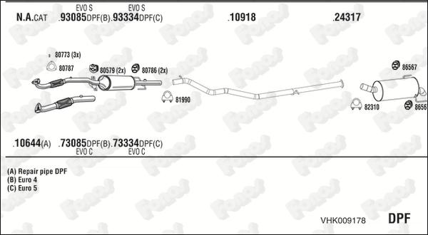 Fonos VHK009178 - Система випуску ОГ autocars.com.ua