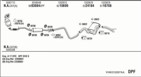 Fonos VHK012097AA - Система випуску ОГ autocars.com.ua