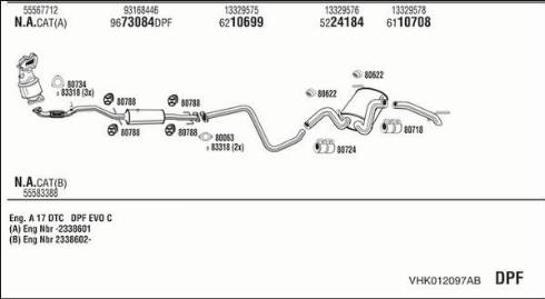 Fonos VHK012097AB - Система випуску ОГ autocars.com.ua