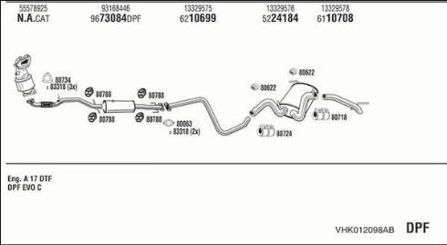 Fonos VHK012098AB - Система випуску ОГ autocars.com.ua