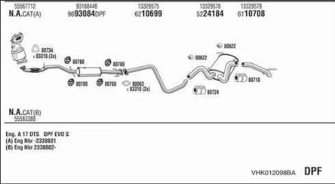 Fonos VHK012098BA - Система випуску ОГ autocars.com.ua